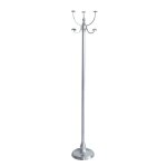 Porte - manteaux sur pied en laiton finition argent vieilli - h178 cm