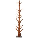 Porte - manteaux tronc d'arbre en bois de mangoustanier brun et mtal noir