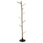Porte - manteau tronc d'arbre en eucalyptus et mtal noir