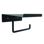 Porte - papier toilette mural en mtal noir 14 x 6 x 12 cm