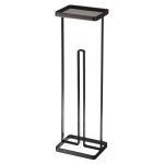 Porte papier toilette avec support tlphone - noir