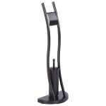 Porte papier - toilette sur pied avec brosse en mtal noir