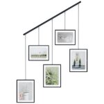 Porte photos mural pour 5 cadres mtal noir
