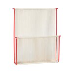 Porte revue mural en coton et fer rouge et blanc