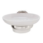 Porte - savon mural base laiton et socle en céramique blanc - p14 cm Porte - savon mural base laiton et socle en céramique blanc - p14 cm