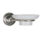 Porte - savon mural en mtal finition argent vieilli - l20 cm