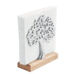 Porte - serviettes bois de manguier et mtal arbre argent