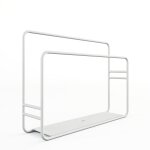 Porte - serviette de cuisine en acier blanc, 32x23x18 cm