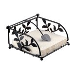 Porte - serviettes en mtal noir