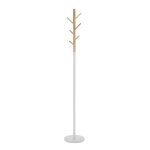 Portemanteau en bois et mtal chne et blanc 178x28x28 cm