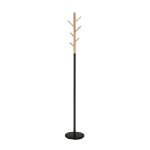 Portemanteau en bois et mtal chne et noir 178x28x28 cm