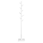 Portemanteau en bois support sur pieds avec 8 crochets blanc Portemanteau en bois support sur pieds avec 8 crochets blanc