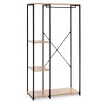 Portemanteau avec étagère avec banc 3 étagères, couleur chêne / noir Portemanteau avec étagère avec banc 3 étagères, couleur chêne / noir