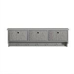Portemanteau mural 3 tiroirs effect bois gris Portemanteau mural 3 tiroirs effect bois gris