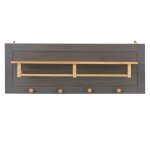 Portemanteau mural 4 patères 1 étagère en bois massif, anthracite / gris Portemanteau mural 4 patères 1 étagère en bois massif, anthracite / gris