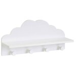 Portemanteau mural enfant blanc nuage 48x12x22cm