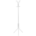 Portemanteau sur pied métal blanc 8 accroches 45x38x173cm Portemanteau sur pied métal blanc 8 accroches 45x38x173cm