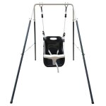 Portique, balanoire pour bb en mtal anthracite et crme