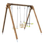 Portique en bois avec sige bb et balanoire face  face