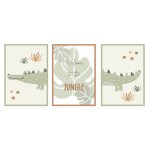 Poster adhésif (lot de 3) animaux de la jungle multicolore 21x29, 7 cm Poster adhésif (lot de 3) animaux de la jungle multicolore 21x29, 7 cm