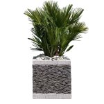Pot bac jardinire carr ardoise 50cm jardin terrasse pierre naturelle