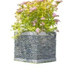Pot bac jardinire carr cube galet 50cm jardin zen terasse