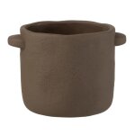 Pot à fleurs en ciment marron foncé 24x19x17cm Pot à fleurs en ciment marron foncé 24x19x17cm