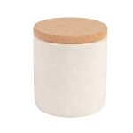 Pot en grs beige et couvercle en lige h10
