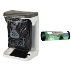 Poubelle de cuisine 20l drouleur et 20 sacs poubelle 20l