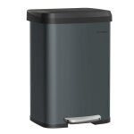 Poubelle de cuisine 50 l  pdale avec couvercle gris anthracite noir