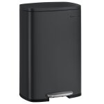 Poubelle de cuisine 50l acier plastique noir