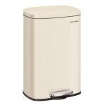 Poubelle cuisine 50l fermeture en douceur avec pdale beige sable