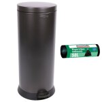 Poubelle cuisine  pdale 30l et 10 sacs poubelle 50l