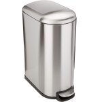 Poubelle de cuisine � p�dale acier inoxydable argent 40l
