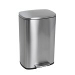 Poubelle de cuisine  pdale acier inoxydable argent 50 l