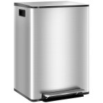 Poubelle de cuisine  pdale en acier inoxydable argent