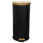 Poubelle de cuisine à pédale acier inoxydable noir 30 l Poubelle de cuisine à pédale acier inoxydable noir 30 l