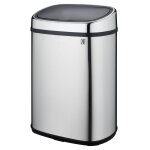 Poubelle de cuisine push acier inoxydable argent 48 l