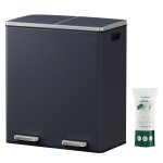 Poubelle cuisine poubelle de tri 2 x 30l gris verdtre avec 15 sacs