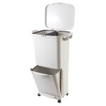 Poubelle de cuisine tri slectif plastique blanc 45l
