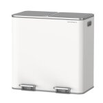 Poubelle à double compartiment 2 x 40 l avec 15 sacs blanc et gris Poubelle à double compartiment 2 x 40 l avec 15 sacs blanc et gris