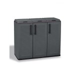 Poubelle gris noir 102x37 cm