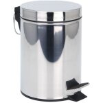 Poubelle ronde � p�dale en inox brillant - 3l