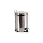 Poubelle ronde � p�dale en inox brillant 5l