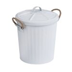 Poubelle de salle de bain design r�tro gara 6 l blanc