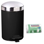 Poubelle de salle de bain à pédale 3l et 40 sacs poubelle 5l Poubelle de salle de bain à pédale 3l et 40 sacs poubelle 5l