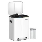 Poubelle de tri 2 x 20l acier blanc