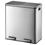 Poubelle de tri slectif acier inoxydable argent 60 l