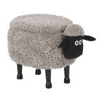 Pouf animal en tissu gris 40x55