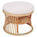 Pouf bout de canap en rotin naturel beige
